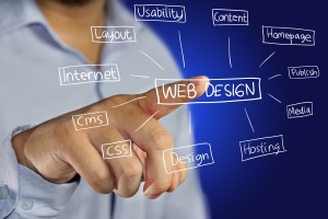Website Design icon on virtual screen
